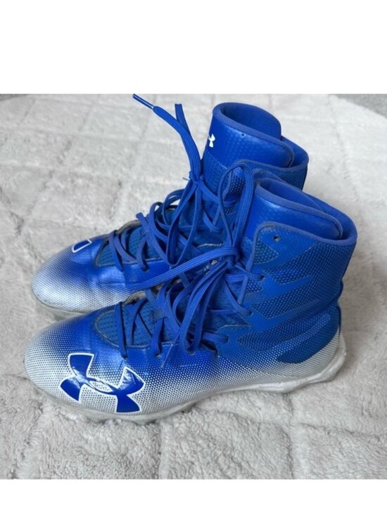 Under Armour | Blue and White Mens Highlight Rm Football Cleats | Size 8 main image 9